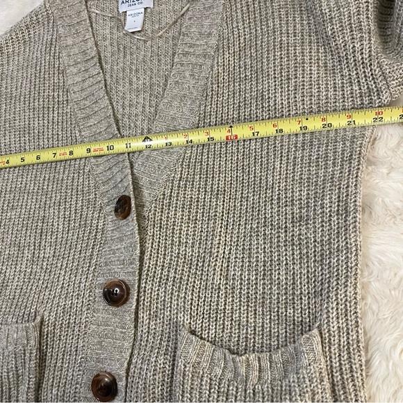 Arizona Jean Co Button Front Oatmeal Cardigan Sweater Sz S - Picture 5 of 8